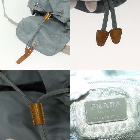 PRADA Backpack Nylon Light Blue Silver - Picture 13 of 13
